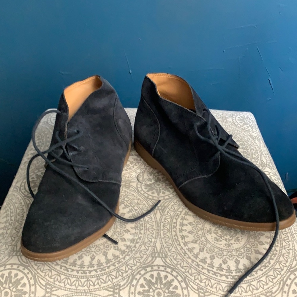 Blue Suede Booties